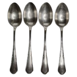 Ensemble de 4 cuillères en métal argenté, 14,5 cm