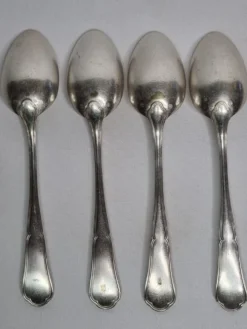 Ensemble de 4 cuillères en métal argenté, 14,5 cm