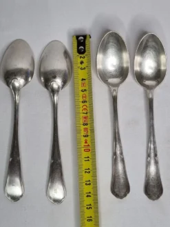 Ensemble de 4 cuillères en métal argenté, 14,5 cm