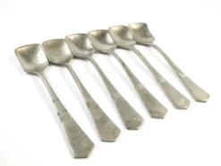 Ensemble de cuillères à glace, métal blanc argenté, Allemagne, années 1930