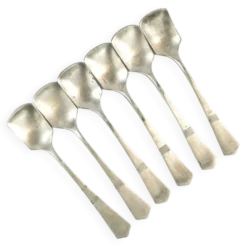 Ensemble de cuillères à glace, métal blanc argenté, Allemagne, années 1930