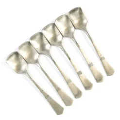 Ensemble de cuillères à glace, métal blanc argenté, Allemagne, années 1930
