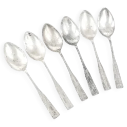 Ensemble de cuillères à soupe, en laiton argenté, HEFRA, Pologne, années 1970.