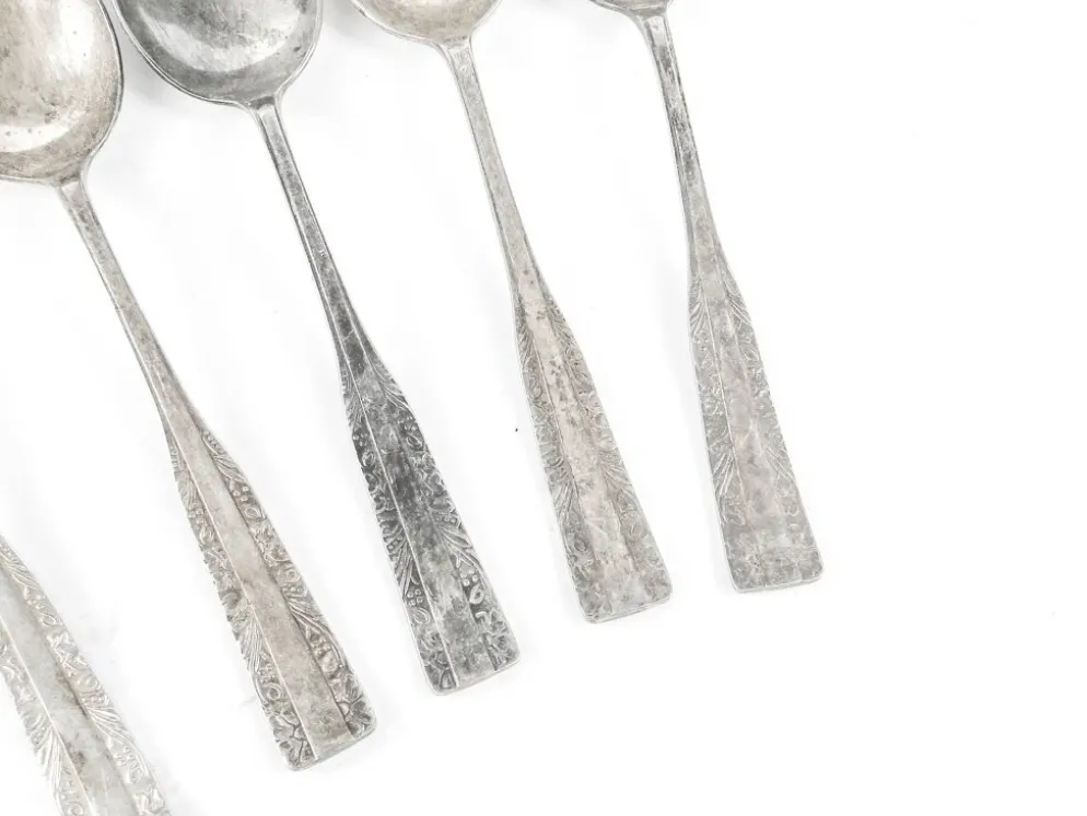 Ensemble de cuillères à soupe, en laiton argenté, HEFRA, Pologne, années 1970.
