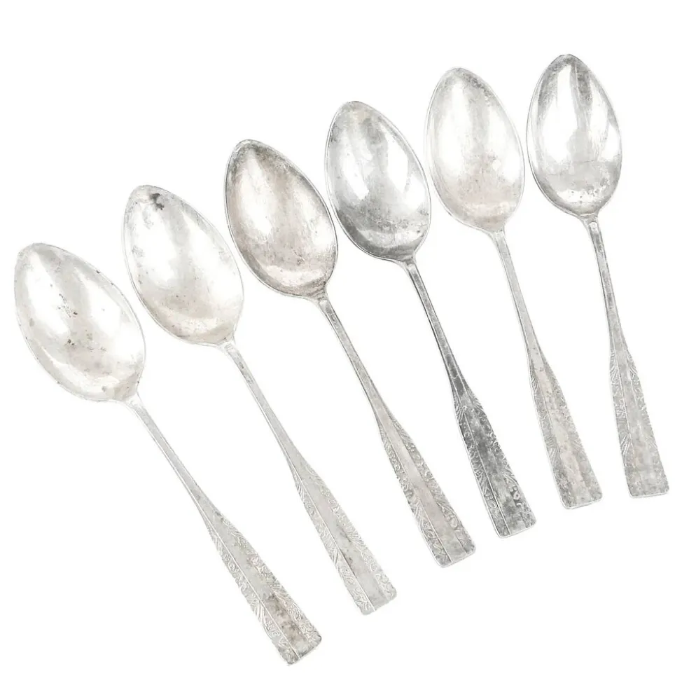 Ensemble de cuillères à soupe, en laiton argenté, HEFRA, Pologne, années 1970.