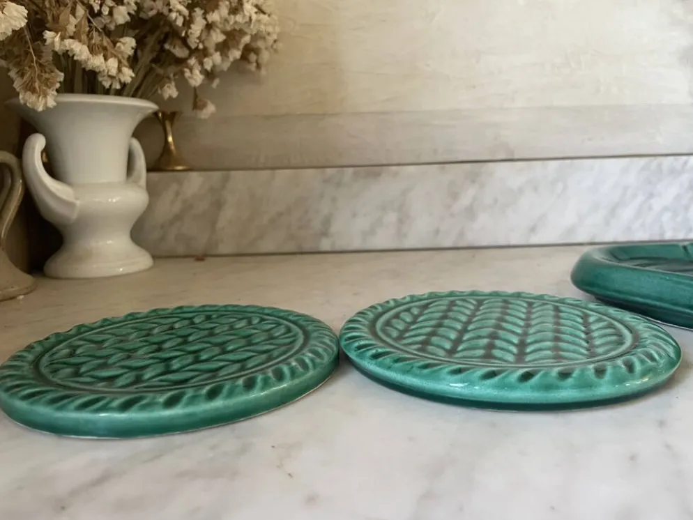 Ensemble de 3 dessous de plat en céramique de Vallauris