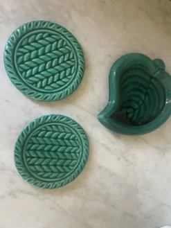 Ensemble de 3 dessous de plat en céramique de Vallauris