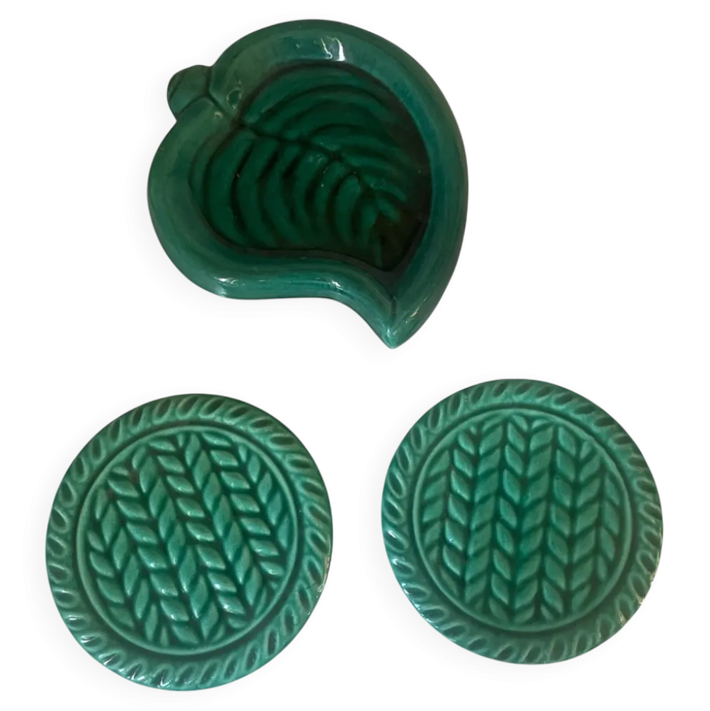 Ensemble de 3 dessous de plat en céramique de Vallauris