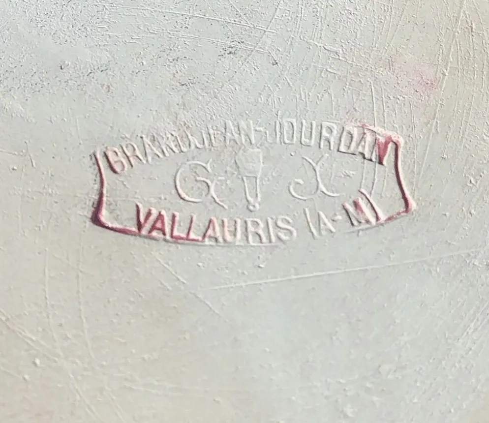 Ensemble de dessous de plat et deux dessous de bouteille Vallauris Grandjean-Jourdan années 50-60