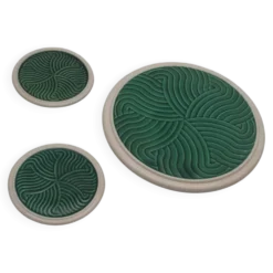 Ensemble de dessous de plat Sarreguemines vert – Céramique vintage