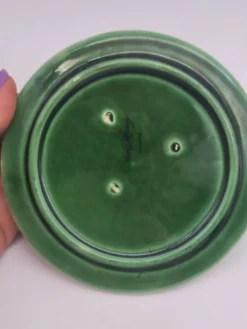 Ensemble de dessous de plat Sarreguemines vert – Céramique vintage