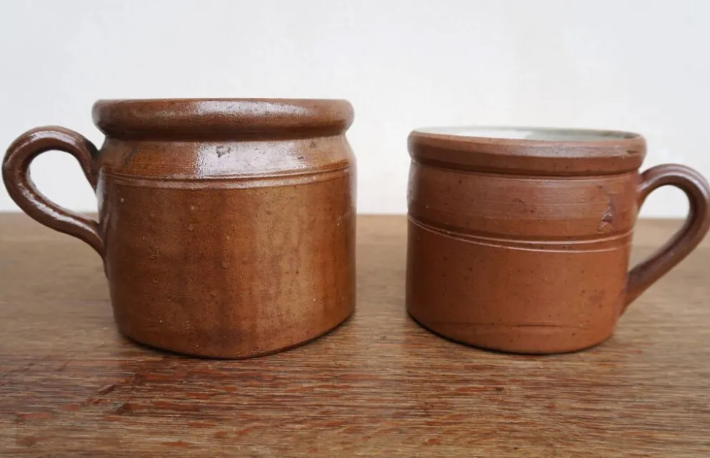Ensemble de deux pots en grès vintage