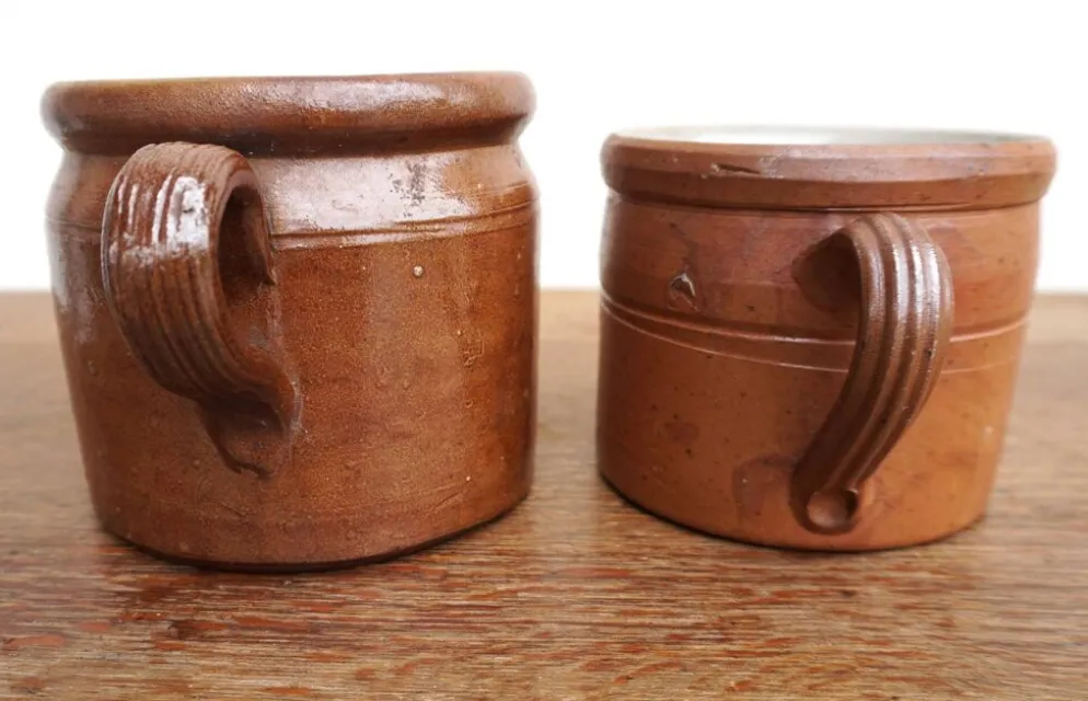 Ensemble de deux pots en grès vintage