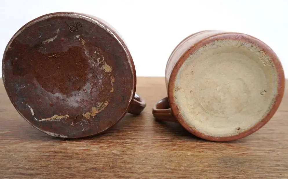 Ensemble de deux pots en grès vintage