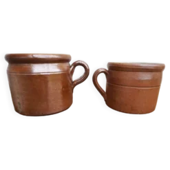 Ensemble de deux pots en grès vintage