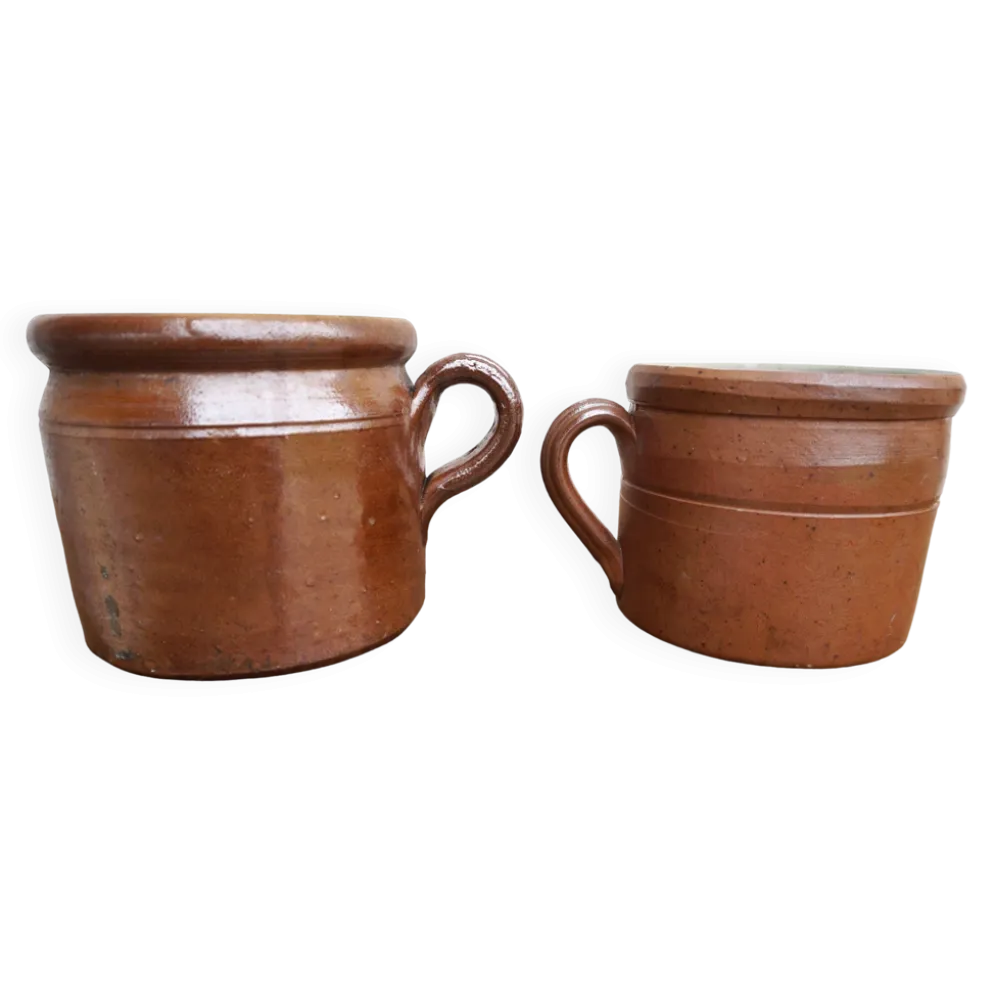 Ensemble de deux pots en grès vintage