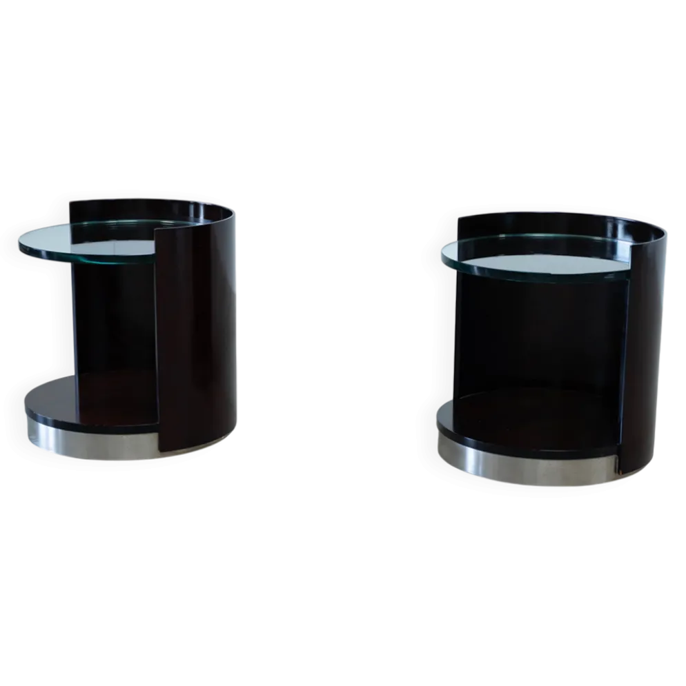 Ensemble de deux tables de chevet par Gianni Moscatelli pour Formanova