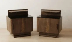 Ensemble de deux tables de nuit par Jindřich Halabala pour UP Závody, années 1940, Tchécoslovaquie, 55 x 45 x 38 cm