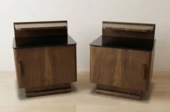 Ensemble de deux tables de nuit par Jindřich Halabala pour UP Závody, années 1940, Tchécoslovaquie, 55 x 45 x 38 cm