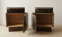 Ensemble de deux tables de nuit par Jindřich Halabala pour UP Závody, années 1940, Tchécoslovaquie, 55 x 45 x 38 cm