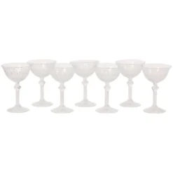 Ensemble de 7 flûtes à champagne en cristal Fidenza de style Régence
