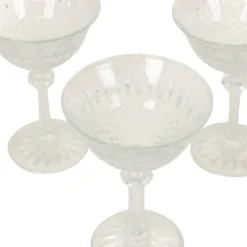 Ensemble de 7 flûtes à champagne en cristal Fidenza de style Régence