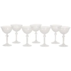 Ensemble de 7 flûtes à champagne en cristal Fidenza de style Régence