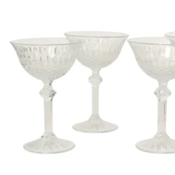 Ensemble de 7 flûtes à champagne en cristal Fidenza de style Régence