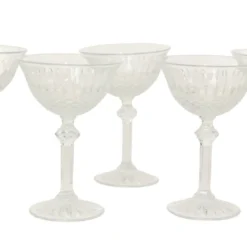 Ensemble de 7 flûtes à champagne en cristal Fidenza de style Régence