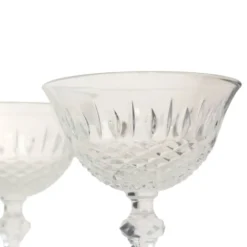Ensemble de 7 flûtes à champagne en cristal Fidenza de style Régence