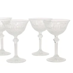 Ensemble de 7 flûtes à champagne en cristal Fidenza de style Régence