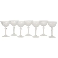 Ensemble de 7 flûtes à champagne en cristal Fidenza de style Régence