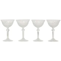 Ensemble de 7 flûtes à champagne en cristal Fidenza de style Régence