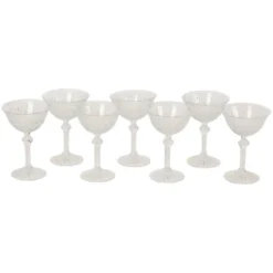 Ensemble de 7 flûtes à champagne en cristal Fidenza de style Régence