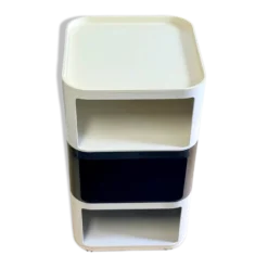 Ensemble de 3 modules Kartell Componibili noir et blanc, années 1970