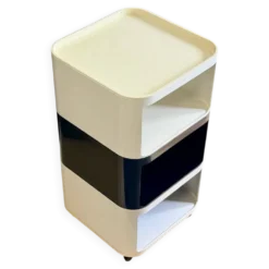 Ensemble de 3 modules Kartell Componibili noir et blanc, années 1970
