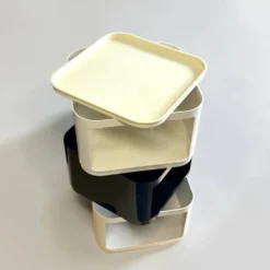 Ensemble de 3 modules Kartell Componibili noir et blanc, années 1970