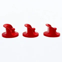 Ensemble de patères rouges pour manteaux, conçu par Olaf Von Bohr pour Kartell, années 1970.