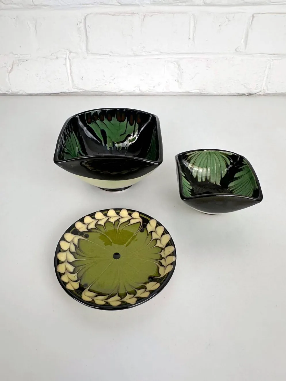 Ensemble de 3 petites céramiques Kähler, Danemark, années 1960