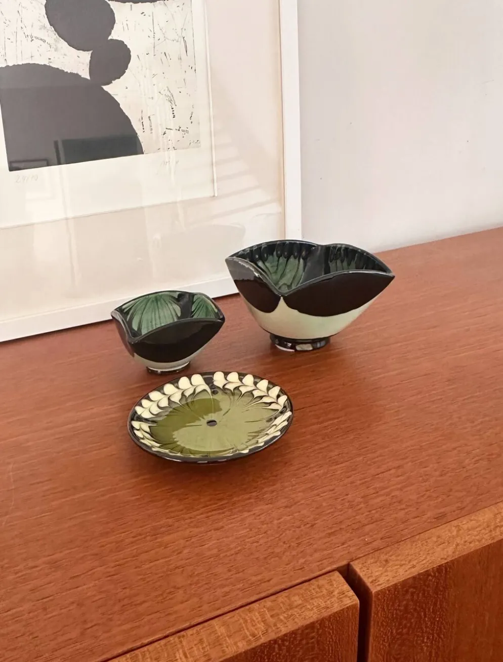 Ensemble de 3 petites céramiques Kähler, Danemark, années 1960