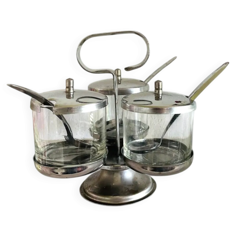 Ensemble de porte-condiments rotatif Mid Century Modern par Twin Bay