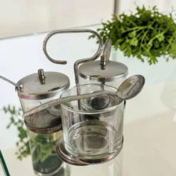 Ensemble de porte-condiments rotatif Mid Century Modern par Twin Bay