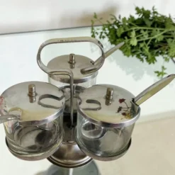 Ensemble de porte-condiments rotatif Mid Century Modern par Twin Bay