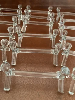 Ensemble de 18 porte couteaux en verre soufflé - Vintage