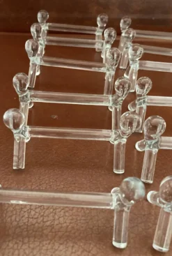 Ensemble de 18 porte couteaux en verre soufflé - Vintage