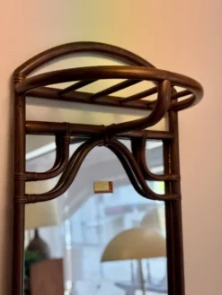 Ensemble de porte-manteau en bambou vintage des années 70.