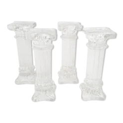 Ensemble de quatre porte couverts en verre en forme de colonnes Corinthiennes