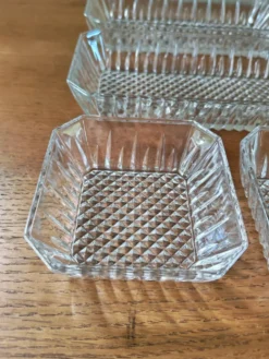 Ensemble de 4 raviers vintage en verre transparent