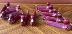 Ensemble de 12 repose-baguettes en céramique émaillée, vintage, 1950 - 70