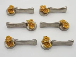 Ensemble de 6 repose-couverts vintage en métal argenté et doré